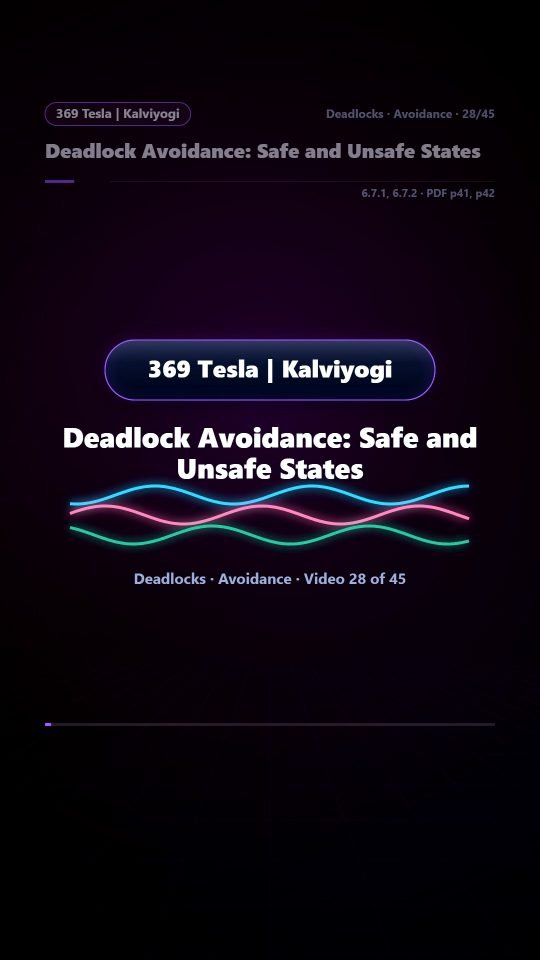 Lesson thumbnail: 28 Deadlock Avoidance Safe and Unsafe States