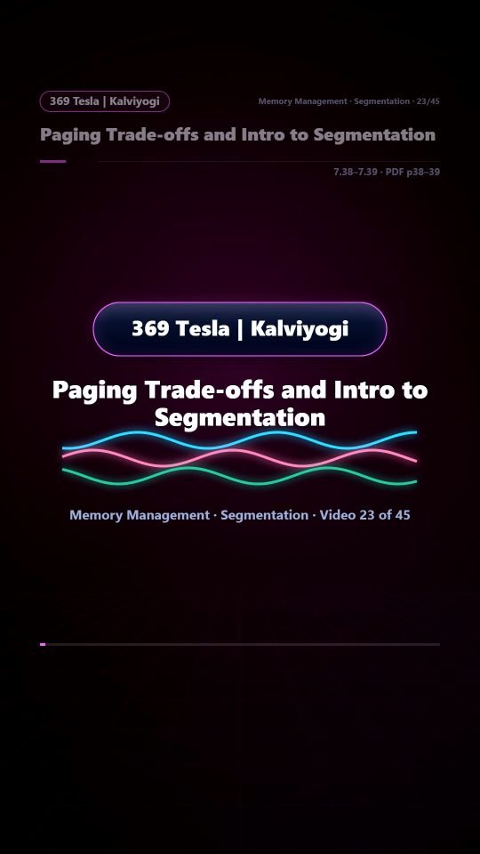 Lesson thumbnail: 23 Paging Trade offs and Intro to Segmentation