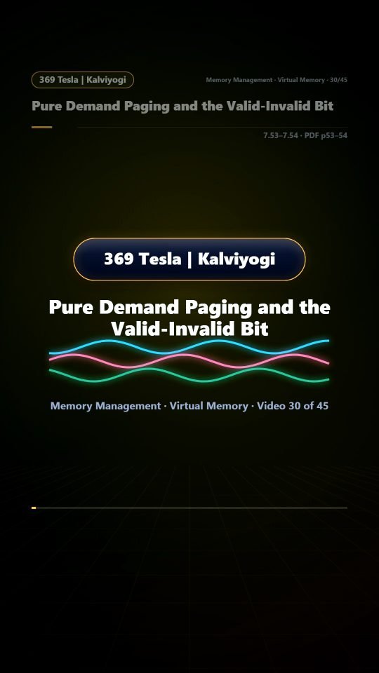Lesson thumbnail: 30 Pure Demand Paging and the Valid Invalid Bit